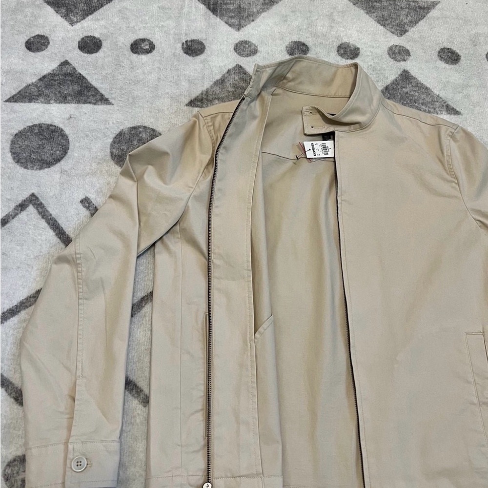 Express Light Beige Jacket with Stand Collar NWT - image 3